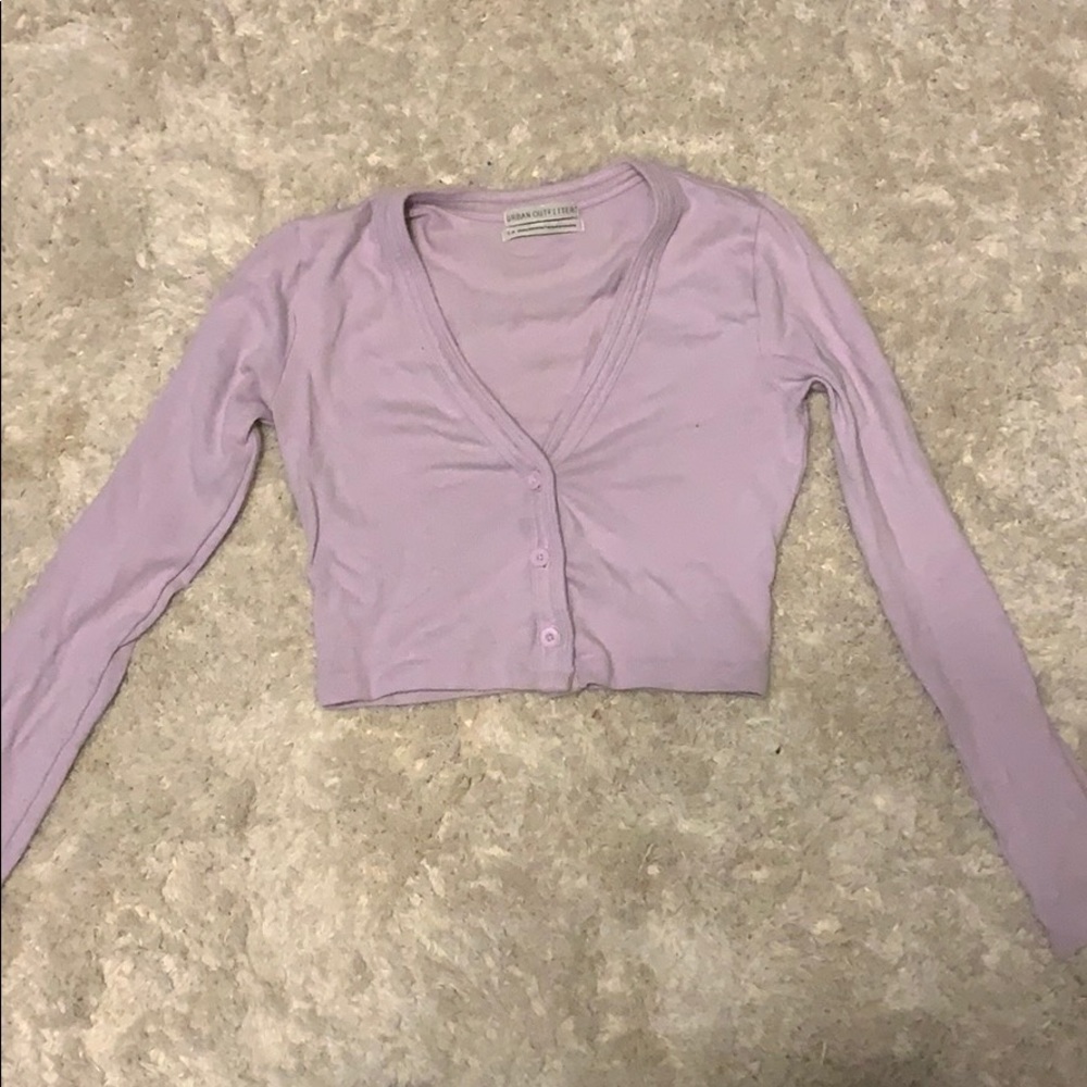 Light purple long sleeve crop top